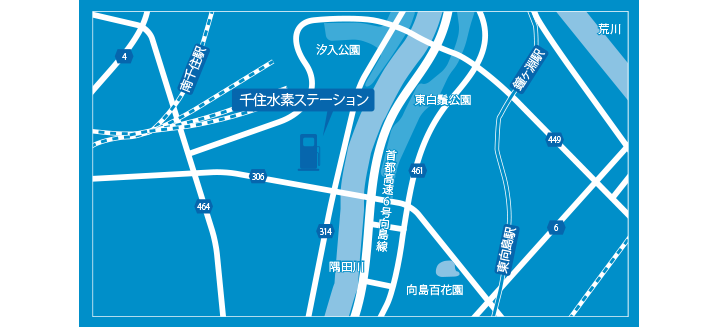 千住水素ステーション 周辺地図