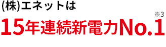 15年連続新電力実績No.1！※2015年度実績