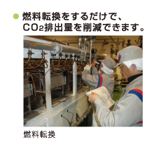 燃料転換をするだけで、CO2排出量を削減できます。